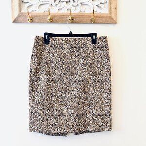 J Crew Animal Print Pencil Skirt Zipper Style